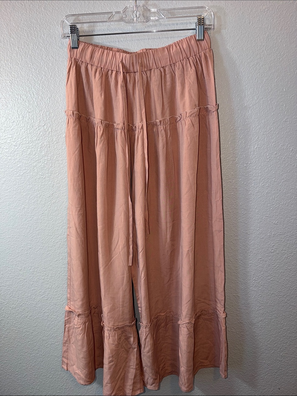 Women's Wide-Leg Drawstring Pants in Dusty Rose